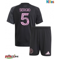 Camiseta Inter Miami Sergio Busquets #5 Visitante Equipación para niños 2025-26 manga corta (+ pantalones cortos)